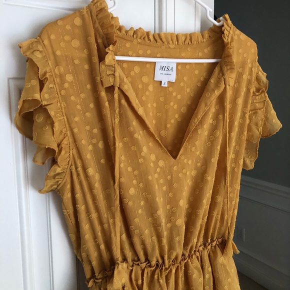 New: MISA x REVOLVE Lillian Dress. Chiffon. Swiss Dot. Size Small - Picture 9 of 16